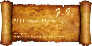 Fillinger Ilona névjegykártya